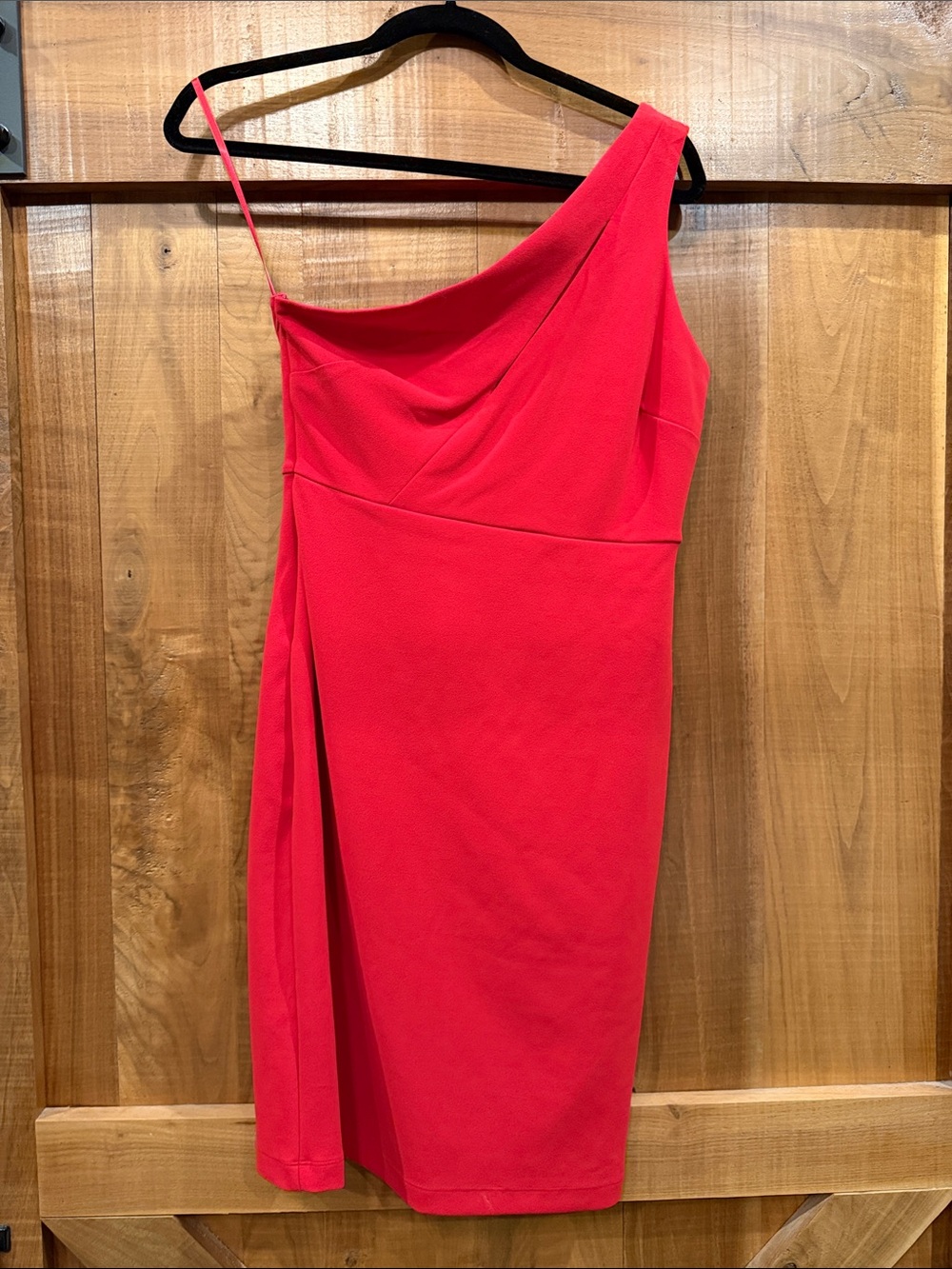 bebe One-Shoulder Bright Red Cocktail Dress